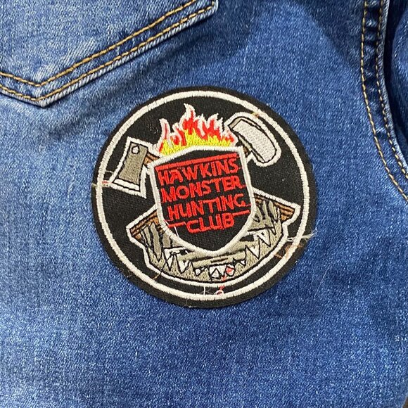 🔥 Custom GOGO Flare Jeans – Distressed & Patchwork Streetwear Statement Denim - Picture 7 of 12